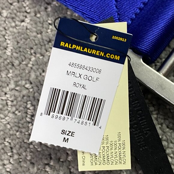 RLX Ralph Lauren Belt Men's Medium Web Nylon Golf Expedition Royal Blue NWT - Picture 6 of 11